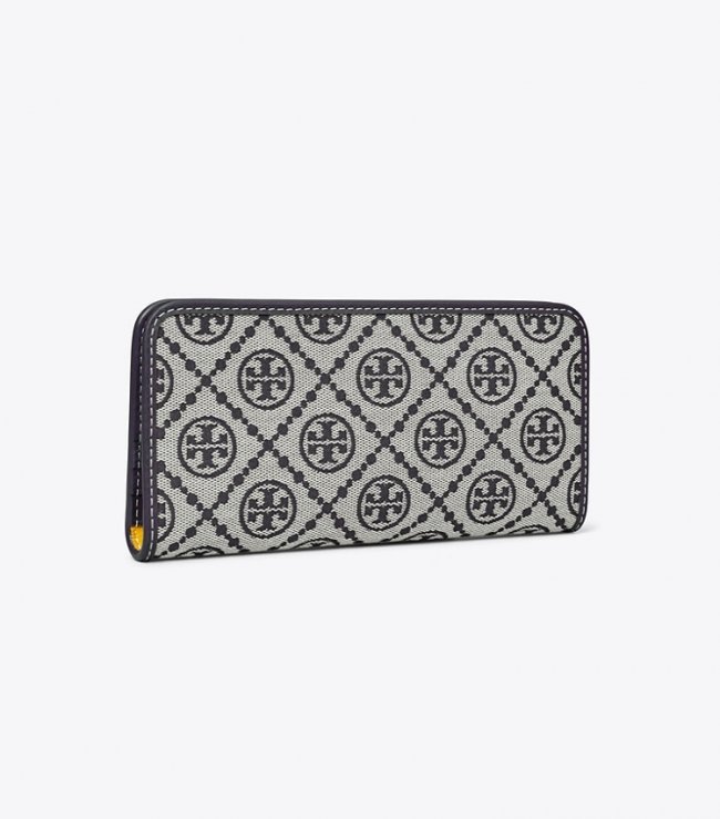 TORY BURCH T MONOGRAM ZIP SLIM WALLET - Tory Navy | Free Shipping