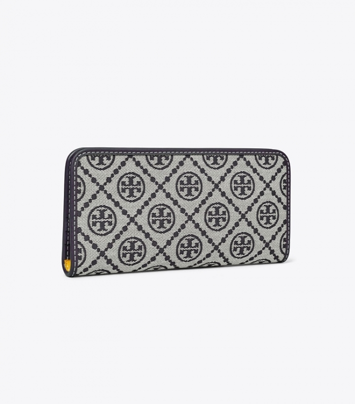 TORY BURCH T MONOGRAM ZIP SLIM WALLET - Tory Navy | Free Shipping