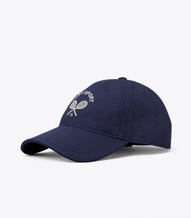 TORY BURCH EMBROIDERED RACQUETS CAP - Tory Navy | Free Shipping