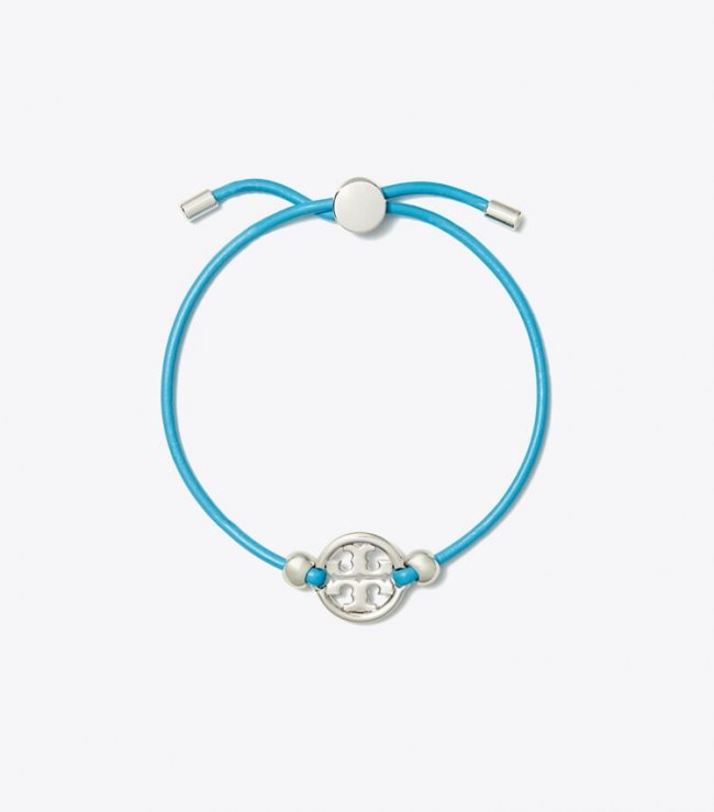 TORY BURCH MILLER SLIDER BRACELET - Tory Silver / Blue | Free Shipping