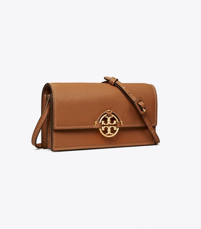 TORY BURCH MILLER WALLET CROSSBODY - Light Umber | Free Shipping