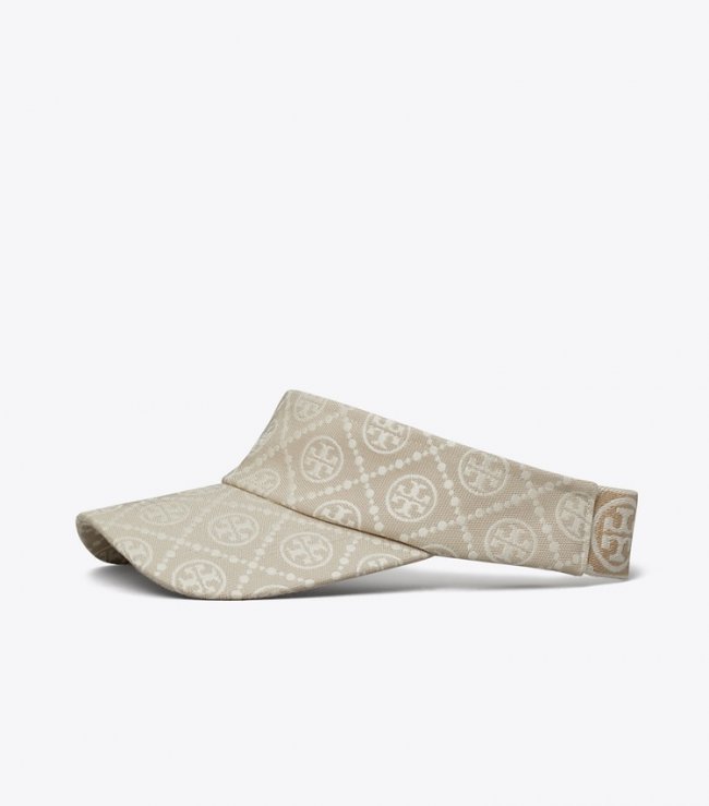TORY BURCH T MONOGRAM VISOR - White | Free Shipping