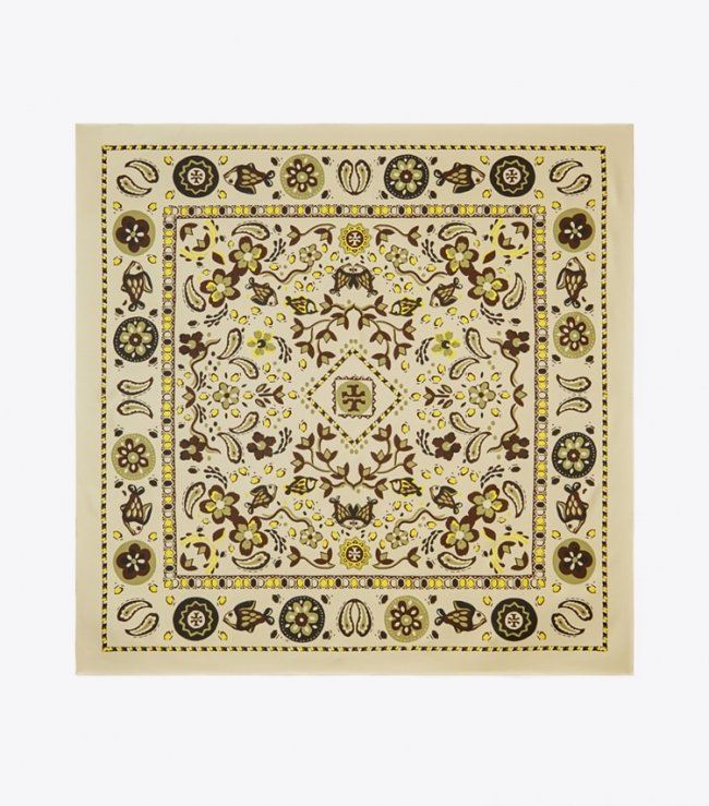 TORY BURCH PISCES DREAM DOUBLE SIDED SILK SQUARE - Beige | Free Shipping