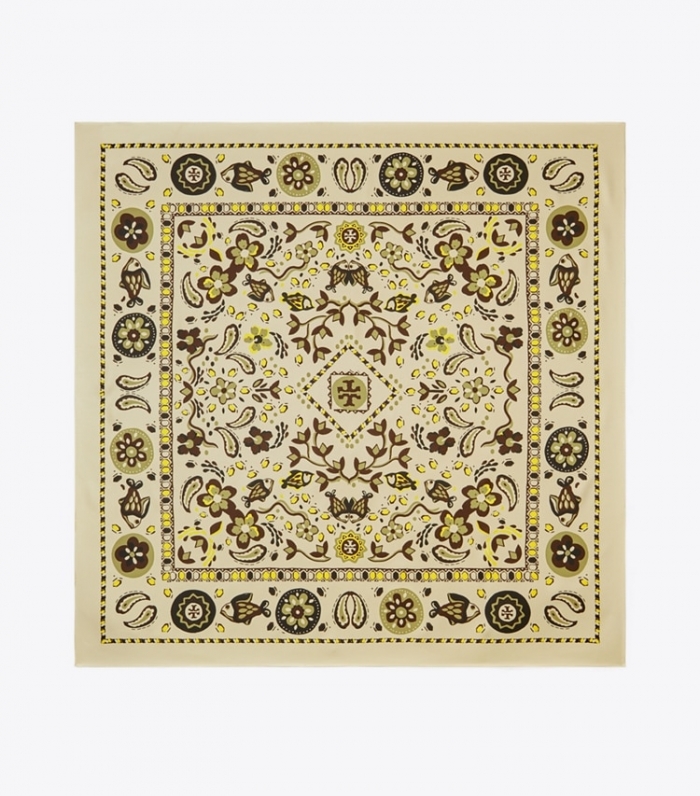 TORY BURCH PISCES DREAM DOUBLE SIDED SILK SQUARE - Beige | Free Shipping