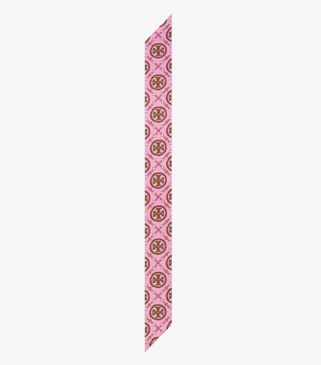 TORY BURCH T MONOGRAM RIBBON TIE - Bright Pink | Free Shipping