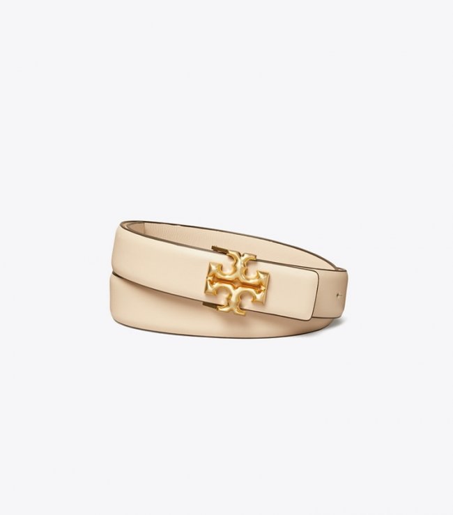 TORY BURCH 1"ELEANOR BELT - New Cream / Gold | Free Shipping