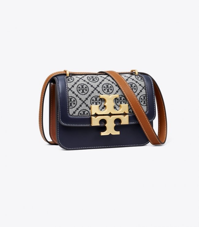 TORY BURCH SMALL T MONOGRAM ELEANOR SHOULDER BAG - Tory Navy | Free Shipping