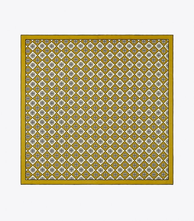 TORY BURCH CHECKERED T MONOGRAM SQUARE - Checkered T Monogram Mustard | Free Shipping