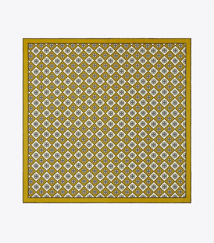 TORY BURCH CHECKERED T MONOGRAM SQUARE - Checkered T Monogram Mustard | Free Shipping