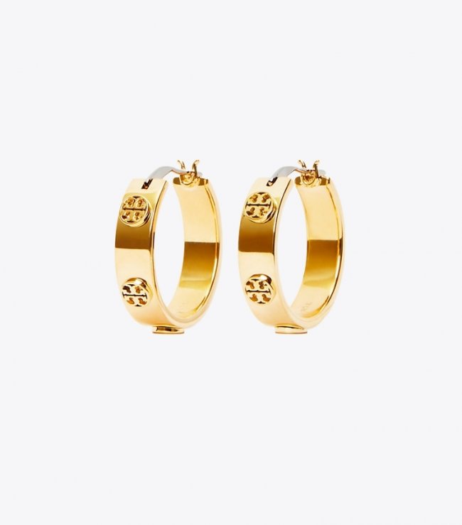 TORY BURCH SMALL MILLER STUD HUGGIE EARRING - Tory Gold | Free Shipping