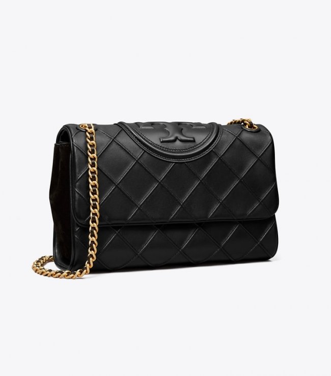 TORY BURCH FLEMING SOFT CONVERTIBLE SHOULDER BAG - Black | Free Shipping