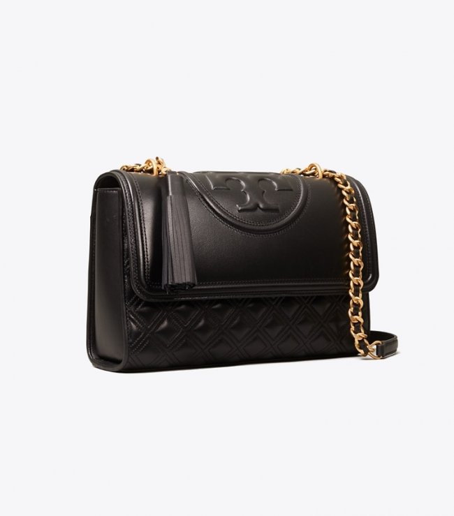 TORY BURCH FLEMING CONVERTIBLE SHOULDER BAG - Black | Free Shipping
