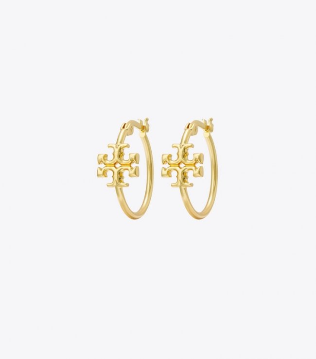 TORY BURCH SMALL ELEANOR HOOP EARRING - Tory Gold | Free Shipping