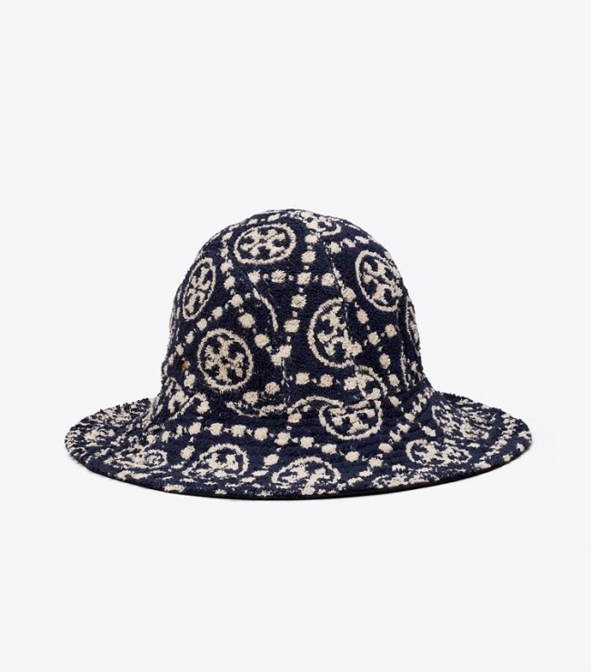 TORY BURCH T MONOGRAM REVERSIBLE BUCKET HAT - Tory Navy | Free Shipping
